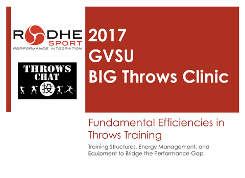 Lecture - Fundamental Efficiencies in Throws Training