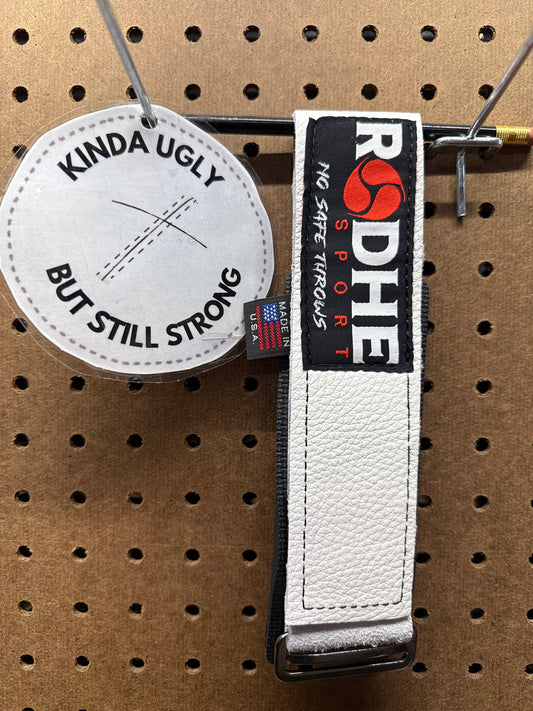 6.5cm White Leather Rodhe Strap