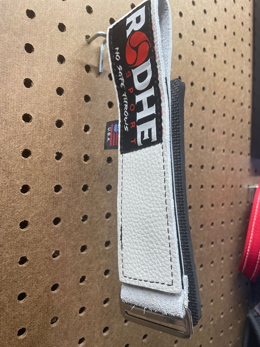 6.5cm White Leather Rodhe Strap